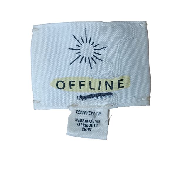 Offline by Aerie Brown Quilted Puffer Pullover Jacket XS Yellow Lightweight - Picture 8 of 10